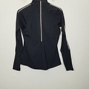 Athleta Reflective Running Long Sleeve Athletic Top Quarter Zip Top Black‎ M